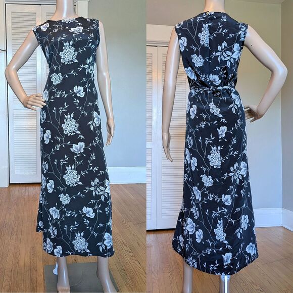 Vintage 90s Worthington Midi Dress Dark Floral Whimsigoth Cottage Plus Size 16 - Picture 1 of 10
